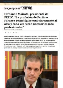 Entrevista en Lawyerpress a Fernando Mairata presidente de PETEC