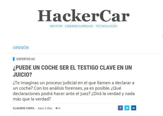 Artículo en HackerCar del asociado Claudio Chifa
