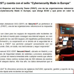 Secure&IT ya es miembro de FIRST y cuanta con el sello Cybersecurity Made in Europe