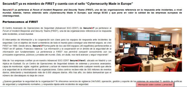 Secure&IT ya es miembro de FIRST y cuanta con el sello Cybersecurity Made in Europe