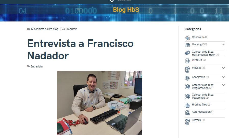 Entrevista a Francisco Nadador por Hack by Security