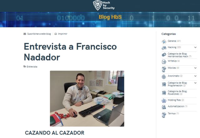 Entrevista a Francisco Nadador por Hack by Security